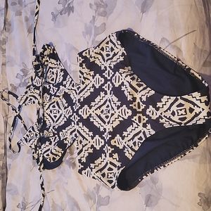 Tory burch side cut out bathing suit